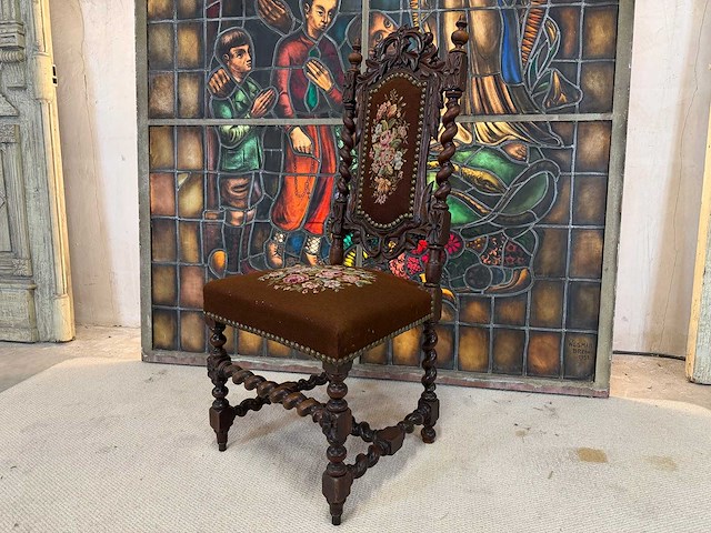 Gotische authentieke fauteuil - afbeelding 1 van  3