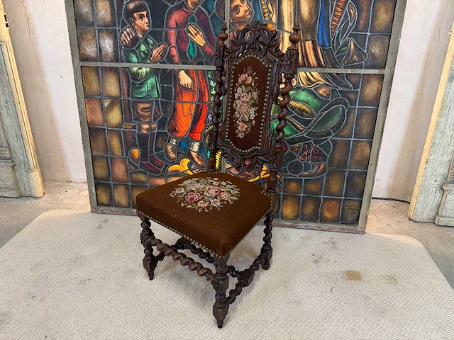 Gotische authentieke fauteuil - afbeelding 2 van  3