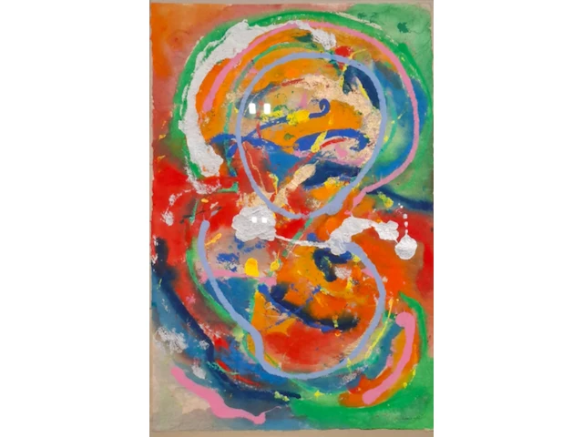 Gouache, maya wildevuur, compositie, 1988 - afbeelding 1 van  8