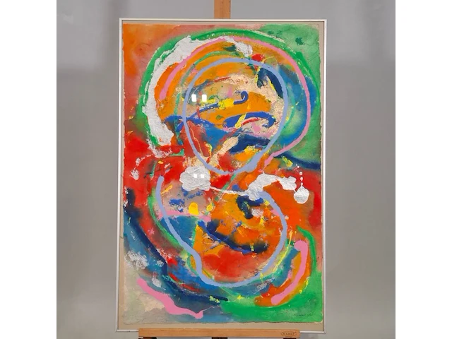 Gouache, maya wildevuur, compositie, 1988 - afbeelding 2 van  8