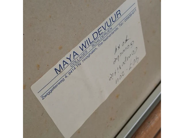 Gouache, maya wildevuur, compositie, 1988 - afbeelding 8 van  8
