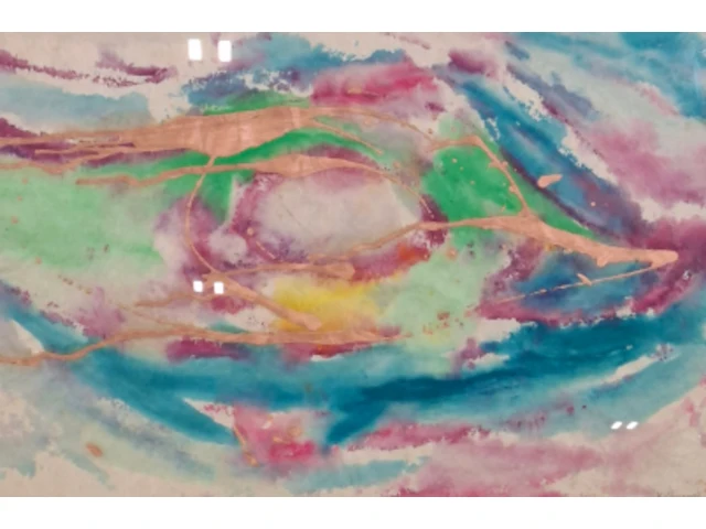 Gouache, maya wildevuur, compositie, 1988 - afbeelding 1 van  8