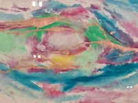 Gouache, maya wildevuur, compositie, 1988