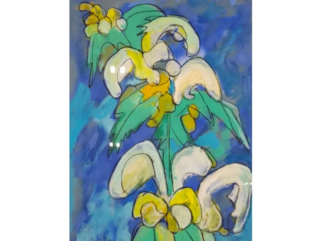Gouache, maya wildevuur, dovenetel, 1987 - afbeelding 1 van  8