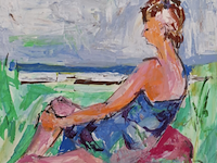 Gouache, maya wildevuur, johanna op schiermonnikoog, 1987 - afbeelding 1 van  1