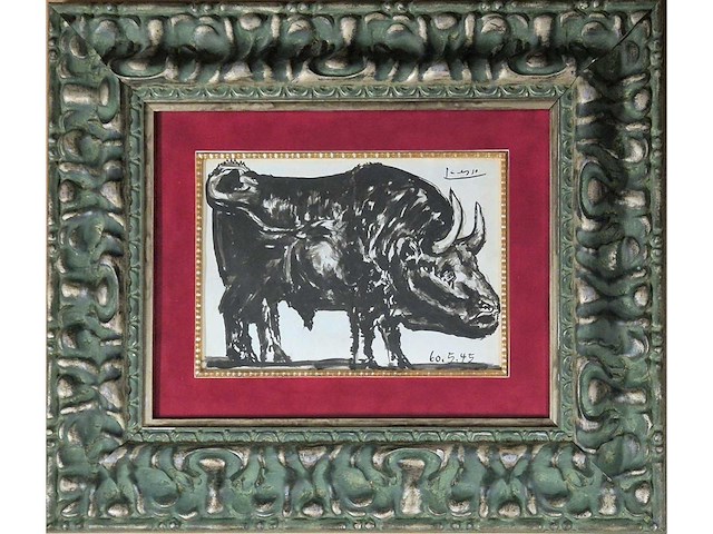 Gouache pablo picasso ‘stier’ - afbeelding 2 van  6