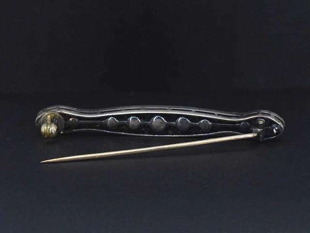 Goud zilveren broche diamant - afbeelding 4 van  5