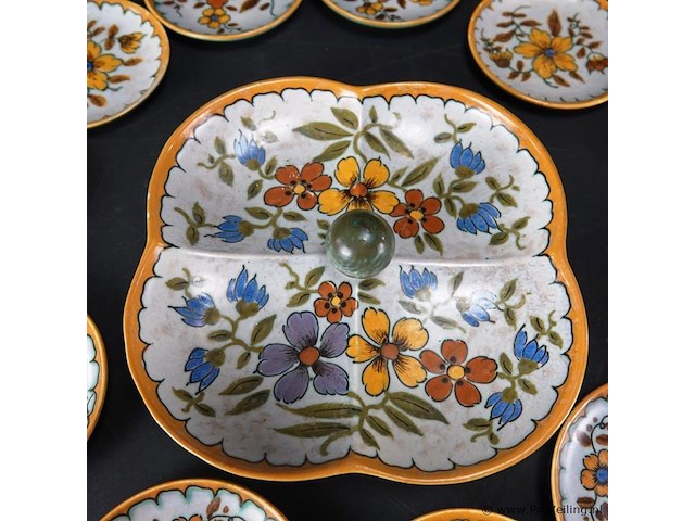 Gouda holland aardewerk schalenset deco unique - afbeelding 3 van  5