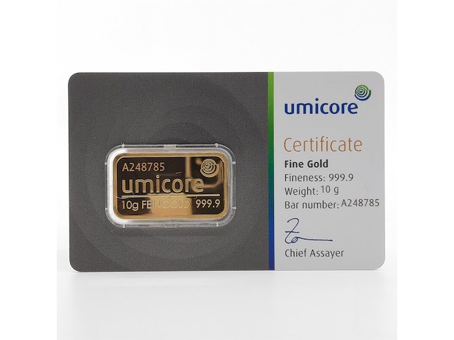 Goudbaar, 10 gram, umicore - afbeelding 1 van  4