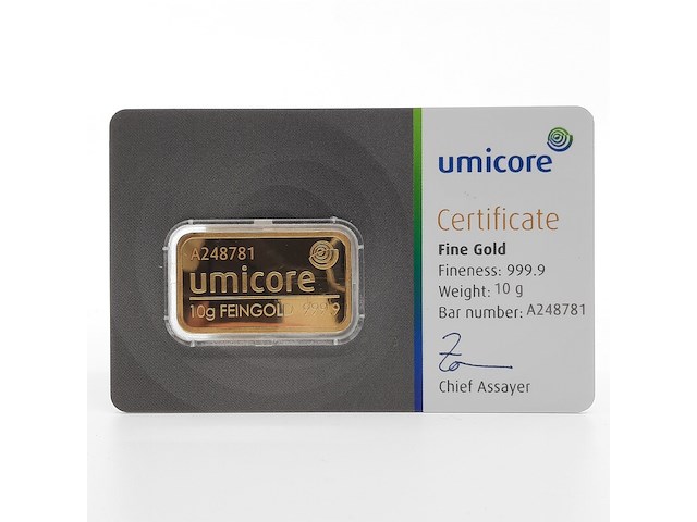 Goudbaar, 10 gram, umicore - afbeelding 1 van  4