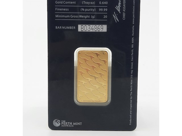 Goudbaar, 20 gram, the perth mint - afbeelding 6 van  6