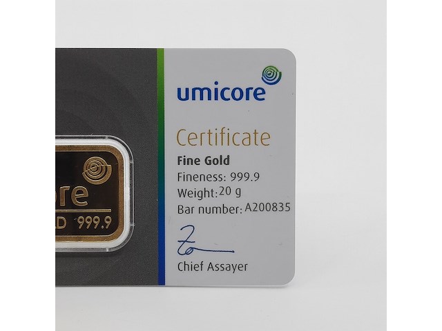 Goudbaar, 20 gram, umicore - afbeelding 2 van  4
