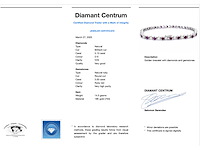 Gouden 18 karaat tennisarmband met hoge kwaliteit natuurlijke diamanten en robijnen - afbeelding 3 van  4