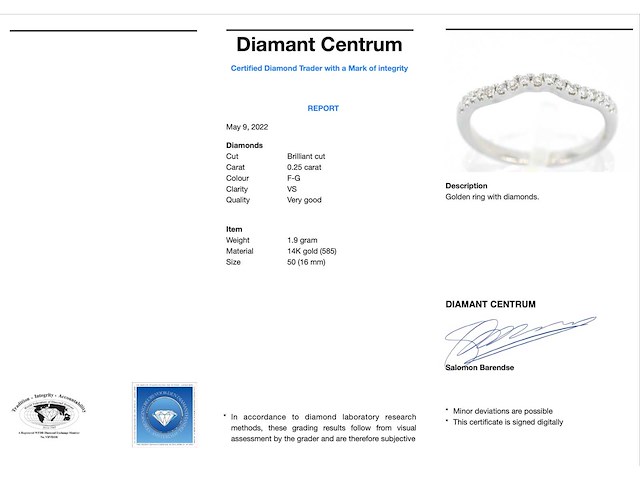Gouden aanschuifring met diamanten - afbeelding 3 van  9