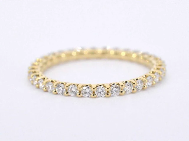Gouden alliance ring briljant - afbeelding 7 van  9