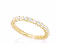 Gouden alliance ring met briljant geslepen diamant - afbeelding 4 van  9