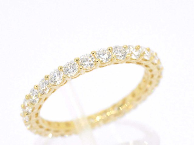 Gouden alliance ring met briljant geslepen diamant - afbeelding 5 van  9