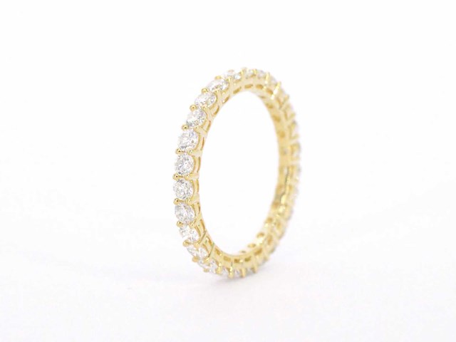 Gouden alliance ring met briljant geslepen diamant - afbeelding 6 van  9