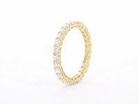 Gouden alliance ring met briljant geslepen diamant - afbeelding 6 van  9
