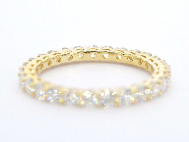 Gouden alliance ring met briljant geslepen diamant - afbeelding 9 van  9