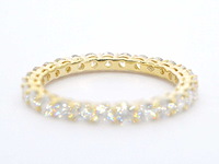 Gouden alliance ring met briljant geslepen diamant - afbeelding 9 van  9