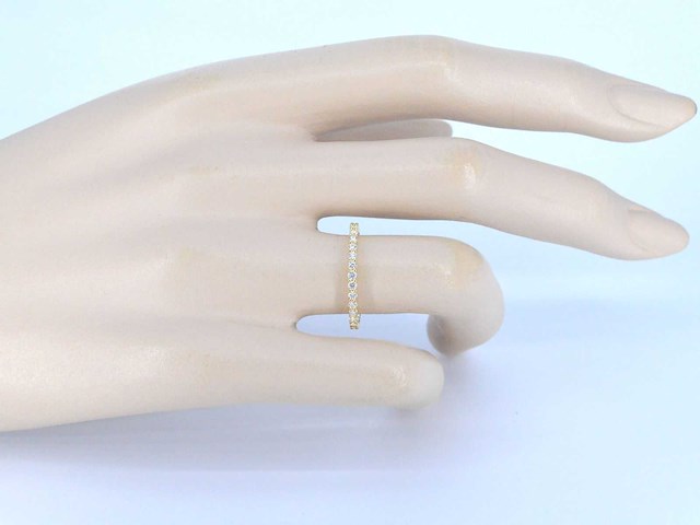 Gouden alliance ring met briljant geslepen diamant - afbeelding 4 van  9