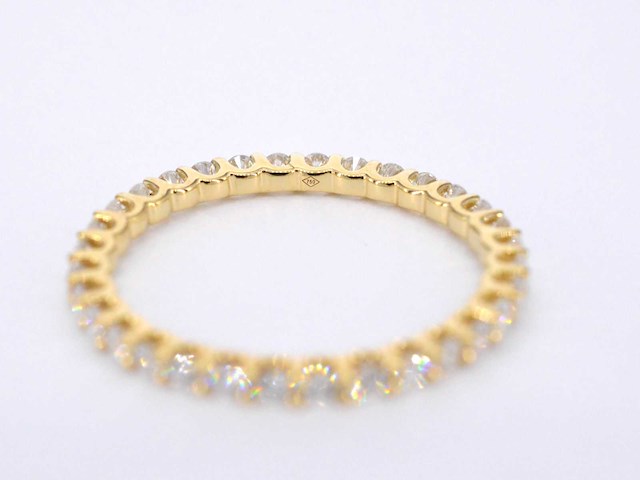 Gouden alliance ring met briljant geslepen diamant - afbeelding 9 van  9