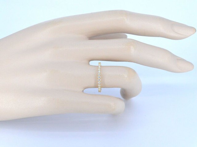 Gouden alliance ring met briljant geslepen diamant - afbeelding 4 van  10