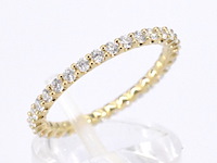 Gouden alliance ring met briljant geslepen diamant - afbeelding 6 van  10