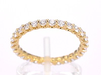 Gouden alliance ring met briljant geslepen diamant - afbeelding 1 van  10