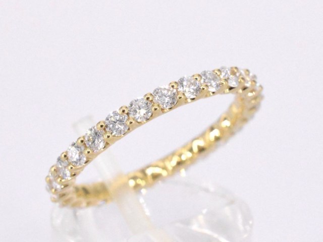 Gouden alliance ring met briljant geslepen diamant - afbeelding 6 van  10