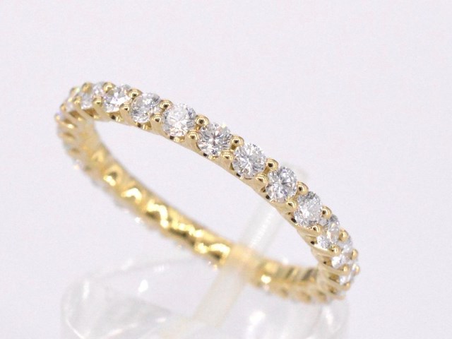 Gouden alliance ring met briljant geslepen diamant - afbeelding 5 van  10