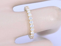 Gouden alliance ring met briljant geslepen diamant - afbeelding 3 van  10