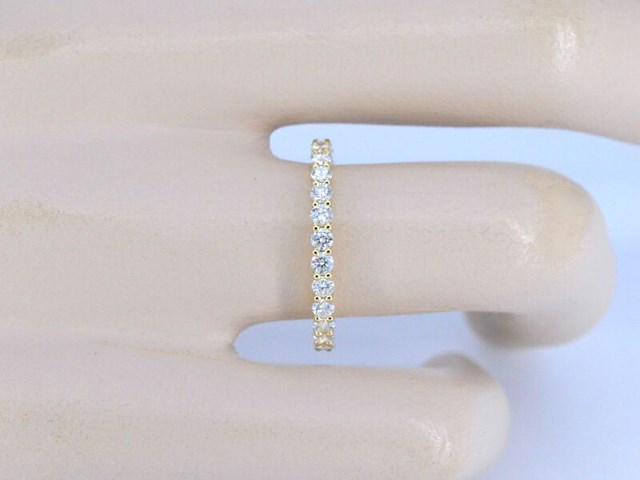 Gouden alliance ring met briljant geslepen diamant - afbeelding 3 van  10