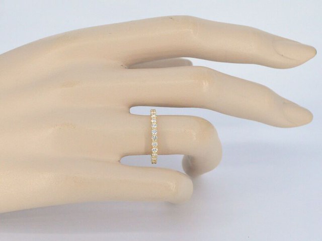 Gouden alliance ring met briljant geslepen diamant - afbeelding 4 van  10