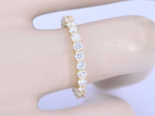 Gouden alliance ring met briljant geslepen diamant - afbeelding 3 van  10