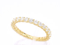 Gouden alliance ring met briljant geslepen diamant - afbeelding 4 van  10