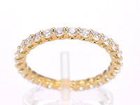 Gouden alliance ring met briljant geslepen diamant