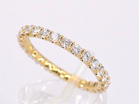 Gouden alliance ring met briljant geslepen diamant - afbeelding 5 van  10