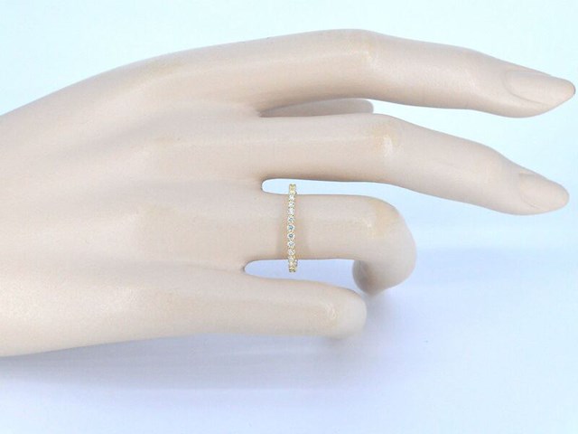 Gouden alliance ring met briljant geslepen diamant - afbeelding 4 van  10
