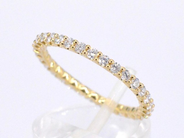 Gouden alliance ring met briljant geslepen diamant - afbeelding 5 van  10