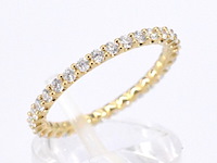 Gouden alliance ring met briljant geslepen diamant - afbeelding 6 van  10