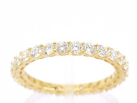 Gouden alliance ring met briljant geslepen diamant - afbeelding 1 van  10
