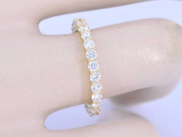 Gouden alliance ring met briljant geslepen diamant - afbeelding 3 van  10