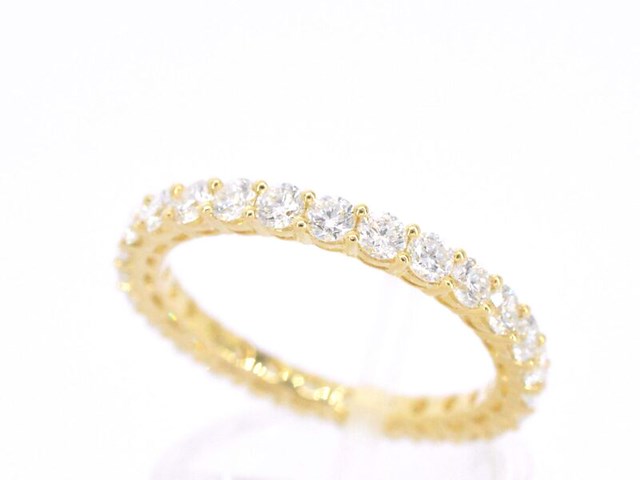 Gouden alliance ring met briljant geslepen diamant - afbeelding 4 van  10