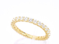 Gouden alliance ring met briljant geslepen diamant - afbeelding 4 van  10