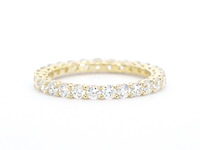 Gouden alliance ring met briljant geslepen diamant - afbeelding 7 van  10