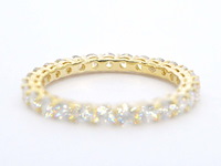 Gouden alliance ring met briljant geslepen diamant - afbeelding 9 van  10