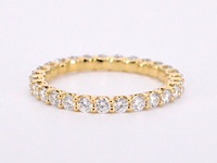 Gouden alliance ring met briljant geslepen diamant - afbeelding 7 van  10