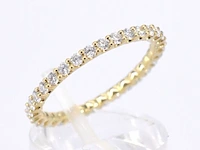 Gouden alliance ring met briljant geslepen diamant - afbeelding 6 van  10